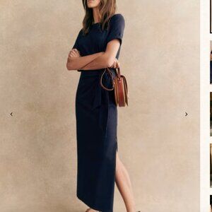 Sezane  NWT Pippa Dress Navy Blue Size L